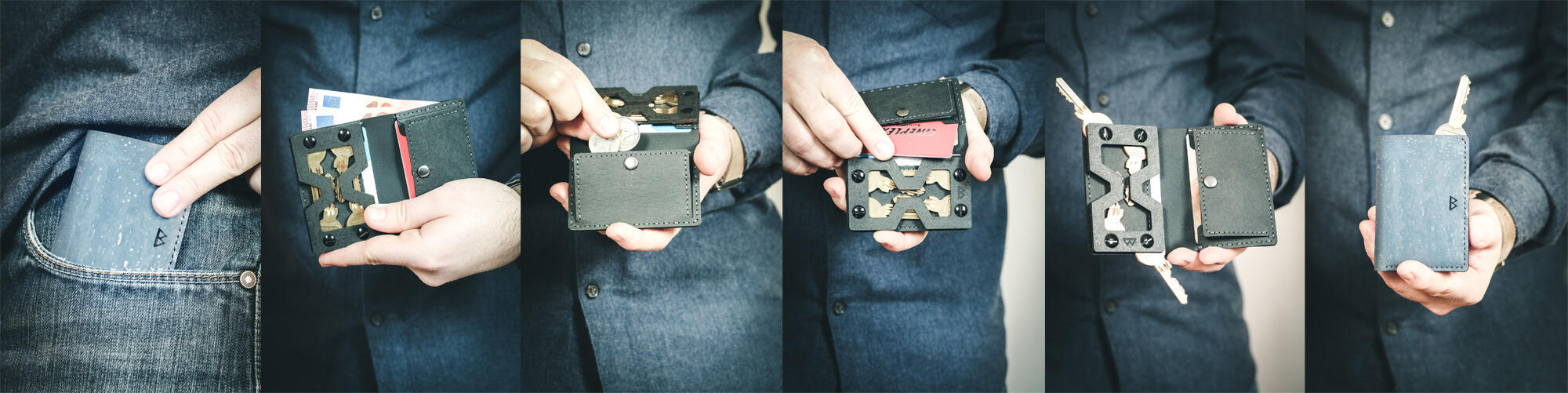 Compact Slimwallet mit Münzfach Product Design