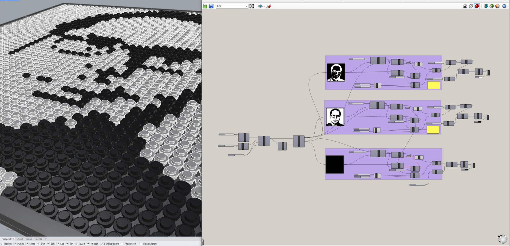 Parametric Image Processing with Lego Pieces in Grasshopper for Rhino