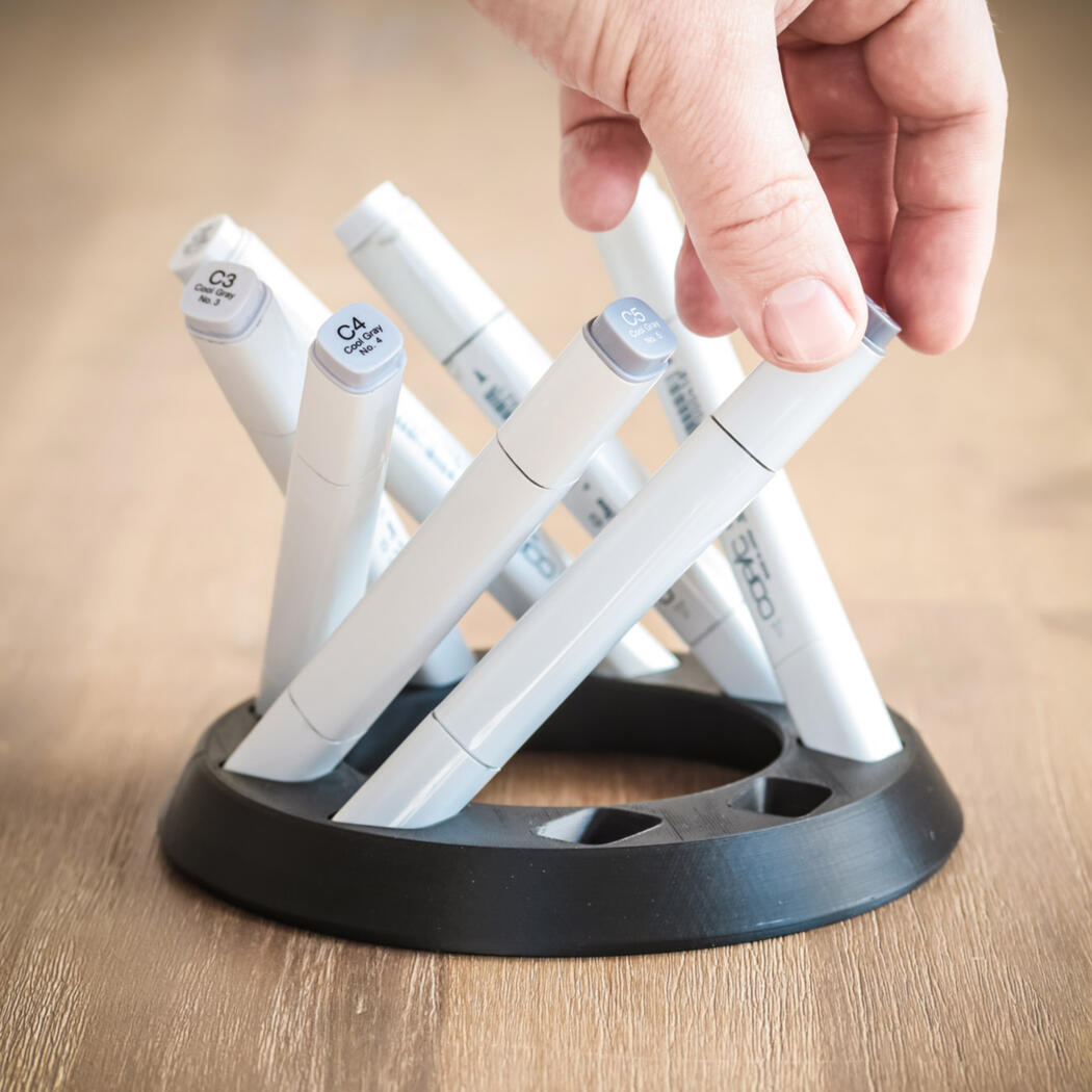Armin Schellmann 3D Printed Parametric Copic Marker Pencil Holder Armin Schellmann 3D Printed Parametric Copic Marker Pencil Holder